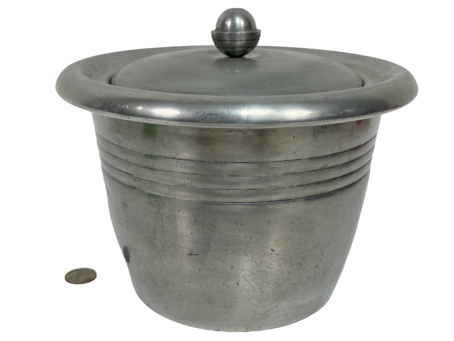 Vintage Art Deco Tranquil House Aluminum Ice Bucket 9.5W X 7H [Photo 1]
