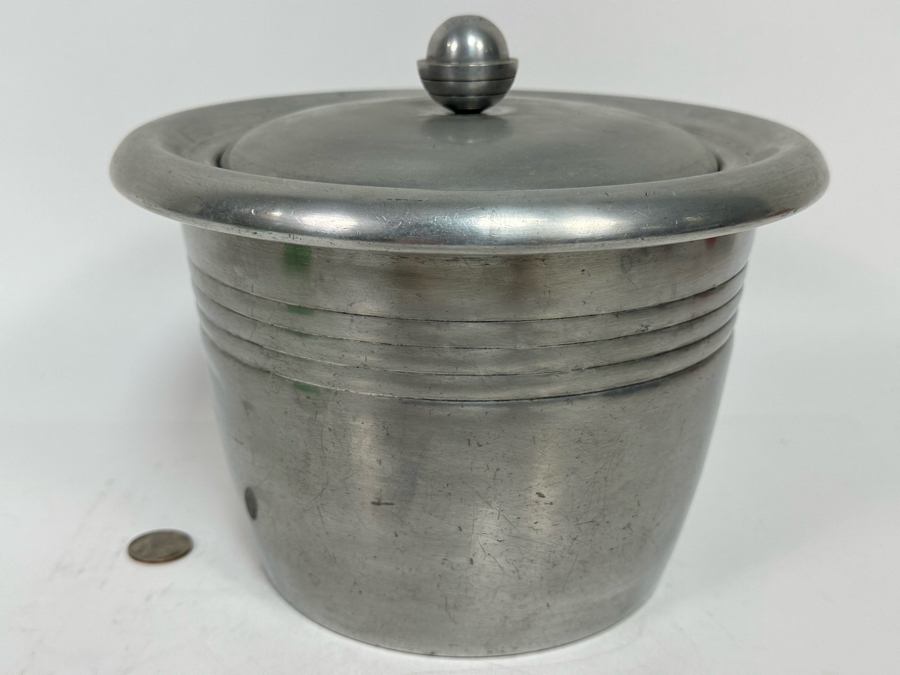 Vintage Art Deco Tranquil House Aluminum Ice Bucket 9.5W X 7H [Photo 2]