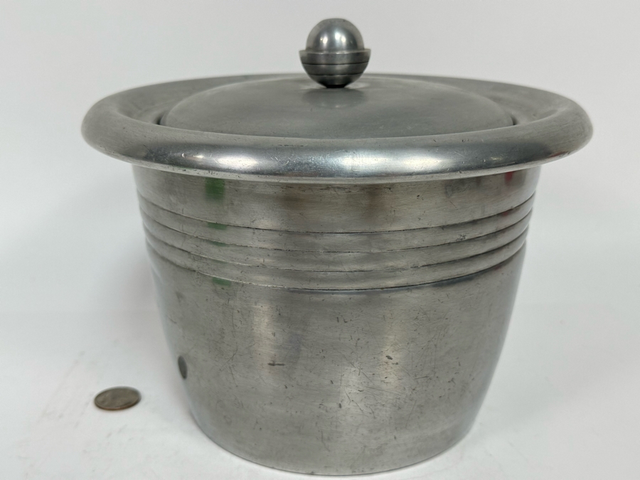 Vintage Art Deco Tranquil House Aluminum Ice Bucket 9.5W X 7H [Photo 3]