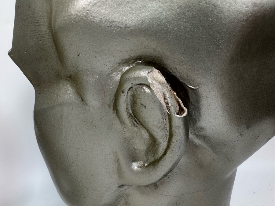 Pair Of Male And Female Busts Sculptures In Plaster Note Some Damage In Photos 6W X 6.5D X 14H [Photo 9]