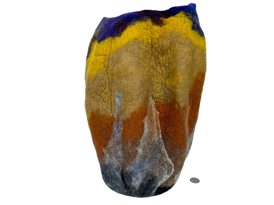 Signed Amy M. Fiber Designs Felt Vessel Vase 10W X 15H [Photo 1]