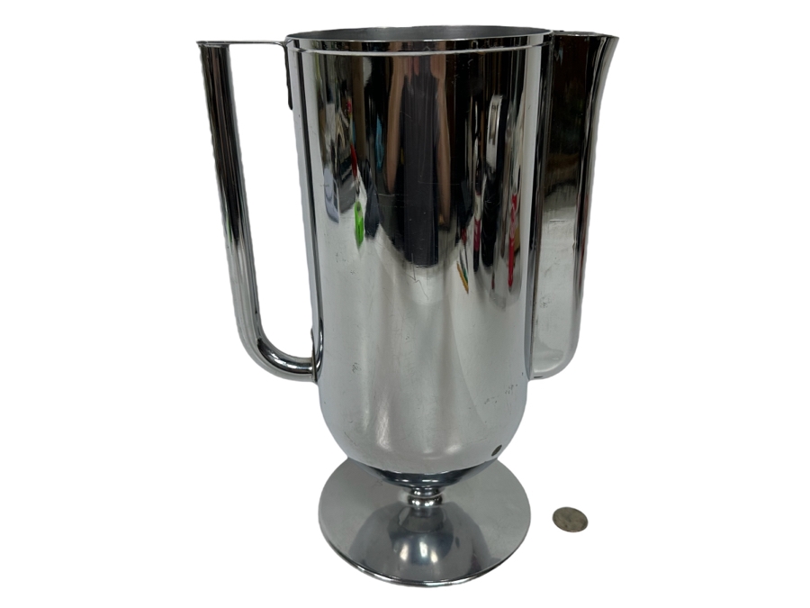 Vintage Art Deco Chrome Pitcher 12H [Photo 1]