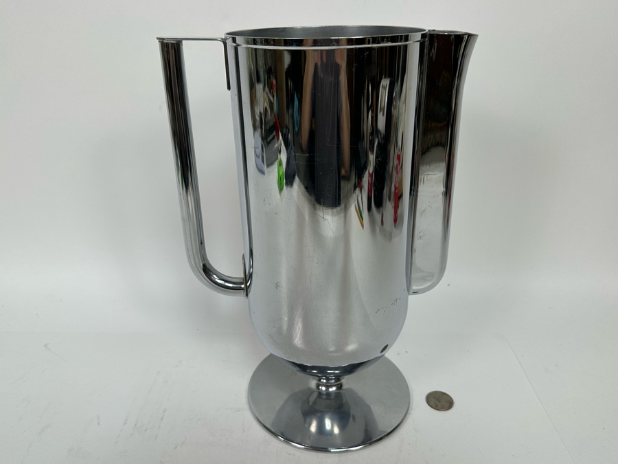 Vintage Art Deco Chrome Pitcher 12H [Photo 2]