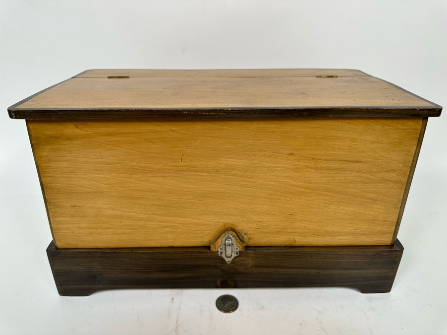 Vintage French Wax Musical Automation Baby Jesus Figure Automaton In Wooden Box Signed G. Pantaleone Palermo Via Roma 143 14.5W X 8D X 9H VIDEO POSTED ON DETAIL PAGE [Photo 11]