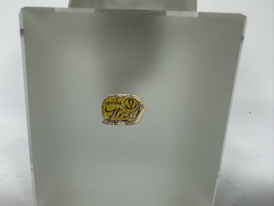 Vintage Art Deco Arcadia Crystal Bohemia Glass Female Bust Sphinx Sculpture Made In Czechoslovakia With Original Labels 3W X 4.25D X 9.5H [Photo 11]