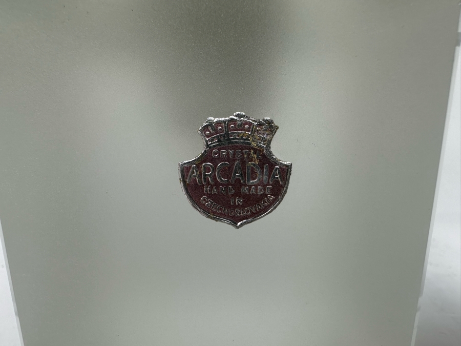 Vintage Art Deco Arcadia Crystal Bohemia Glass Female Bust Sphinx Sculpture Made In Czechoslovakia With Original Labels 3W X 4.25D X 9.5H [Photo 5]