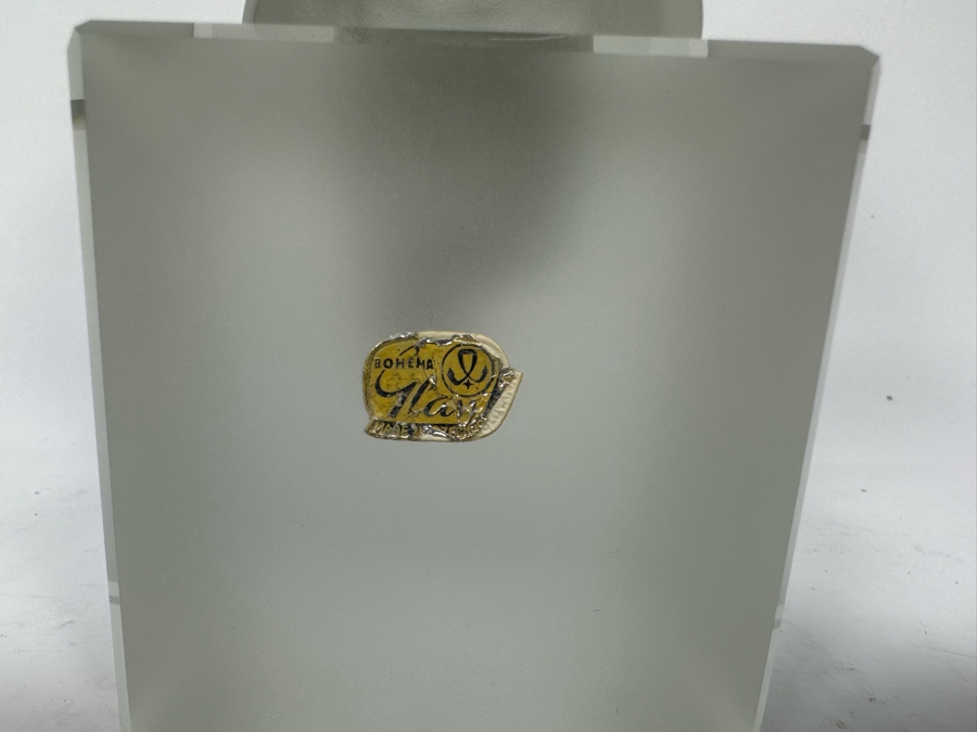 Vintage Art Deco Arcadia Crystal Bohemia Glass Female Bust Sphinx Sculpture Made In Czechoslovakia With Original Labels 3W X 4.25D X 9.5H [Photo 12]