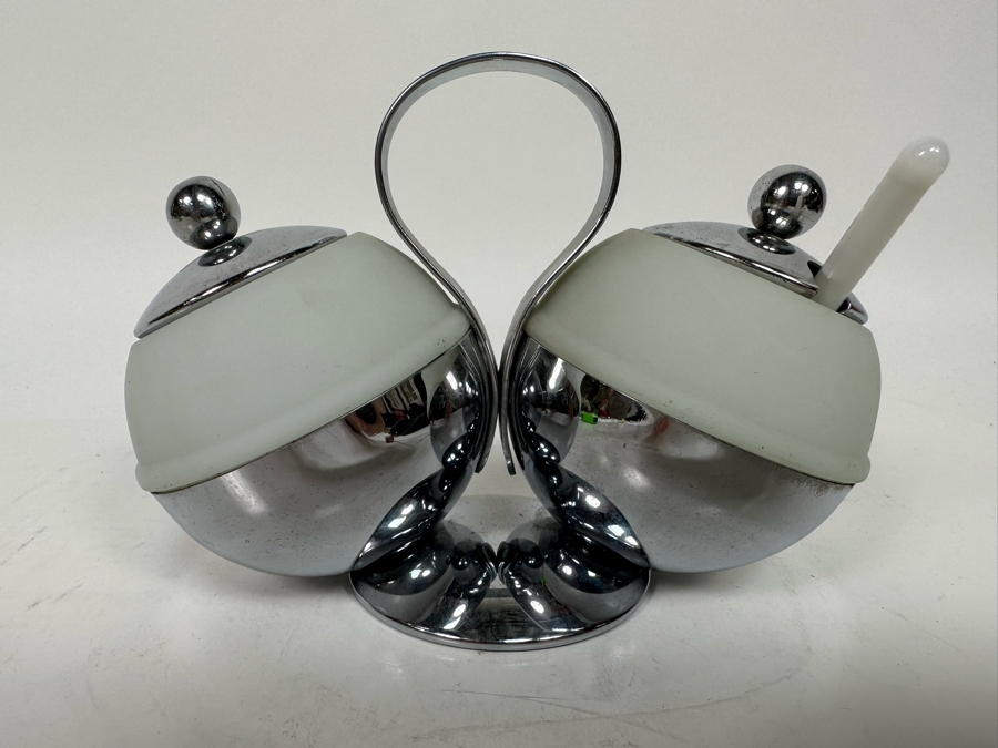 Vintage Art Deco Double Condiment Server By Chase 6.5W X 4.5H [Photo 2]