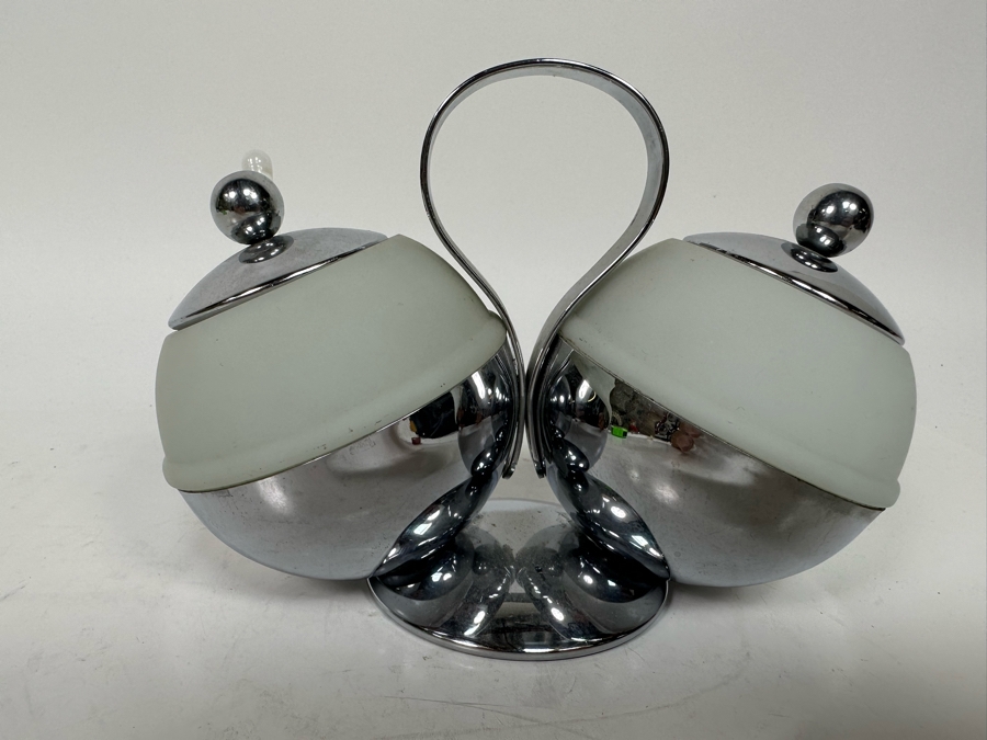 Vintage Art Deco Double Condiment Server By Chase 6.5W X 4.5H [Photo 5]