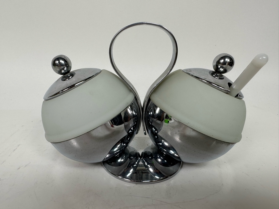 Vintage Art Deco Double Condiment Server By Chase 6.5W X 4.5H [Photo 3]
