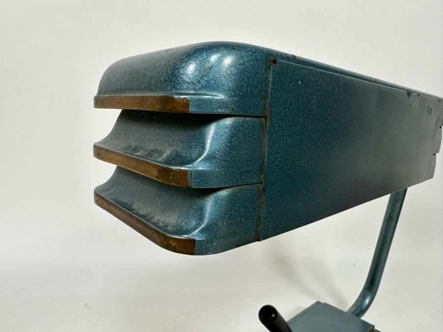 Vintage Art Deco Metal Industrial Desk Lamp And Pen Holder - Light Not Working - Needs Rewiring 12W X 4D X 11H [Photo 8]