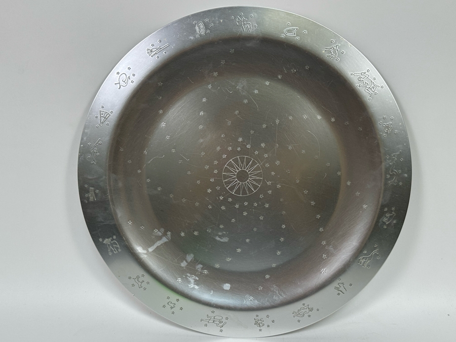 Lurelle Guild For Kensington Vintage Art Deco Aluminum 18' Round Constellation Tray [Photo 3]