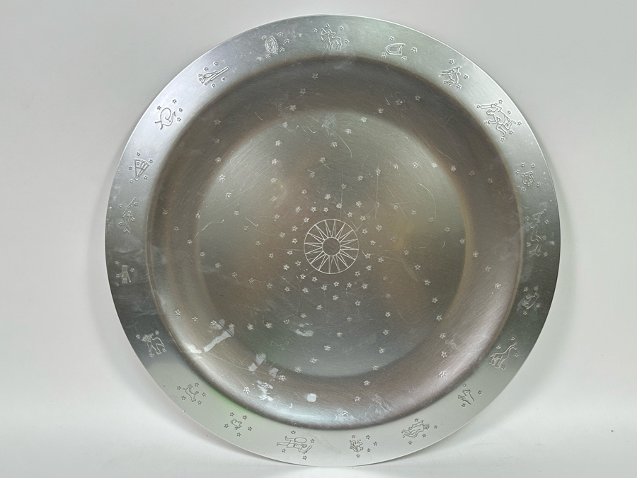 Lurelle Guild For Kensington Vintage Art Deco Aluminum 18' Round Constellation Tray [Photo 2]