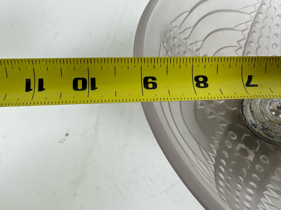 Vintage Art Deco Frosted Crystal Centerpiece Pedestal Bowl Swivel 9W X 4.5H [Photo 10]