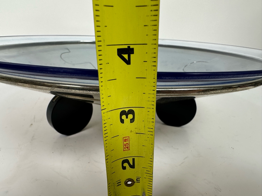 Vintage Art Deco Metal Footed Centerpiece Bowl With Glass Top Bowl 12.5W X 3.5H [Photo 10]