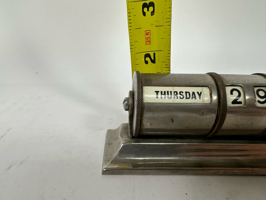 Vintage Art Deco Metal Desk Calendar Originally Owned By Joan Crawford (Client Did Makeup For Joan Crawford And She Gifted It Directly To Client) 5.25W X 1.5D X 1.5H [Photo 11]
