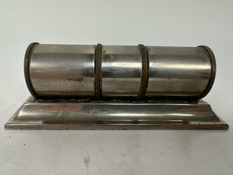 Vintage Art Deco Metal Desk Calendar Originally Owned By Joan Crawford (Client Did Makeup For Joan Crawford And She Gifted It Directly To Client) 5.25W X 1.5D X 1.5H [Photo 7]