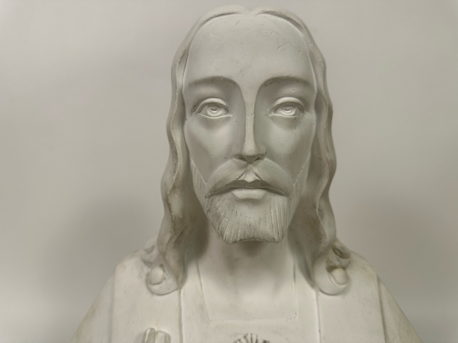 Giovanni Battista Guelphi Plaster Bust Of Jesus Signed G. Guelfi Giumta 570 Depose 14W X 6.5D X 15.5H [Photo 6]