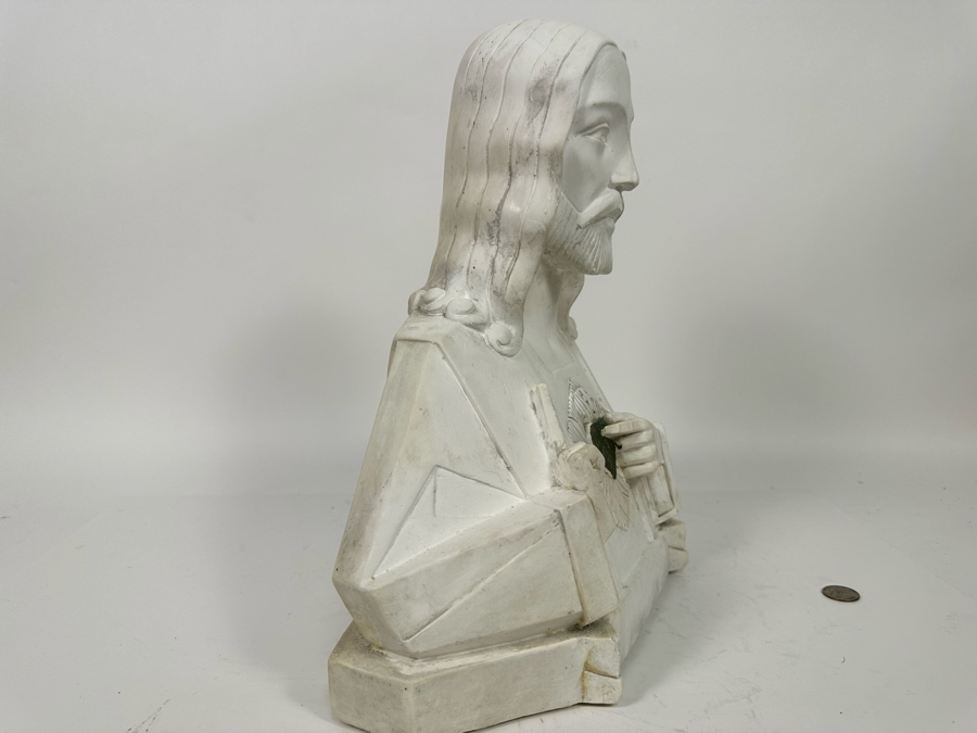 Giovanni Battista Guelphi Plaster Bust Of Jesus Signed G. Guelfi Giumta 570 Depose 14W X 6.5D X 15.5H [Photo 8]