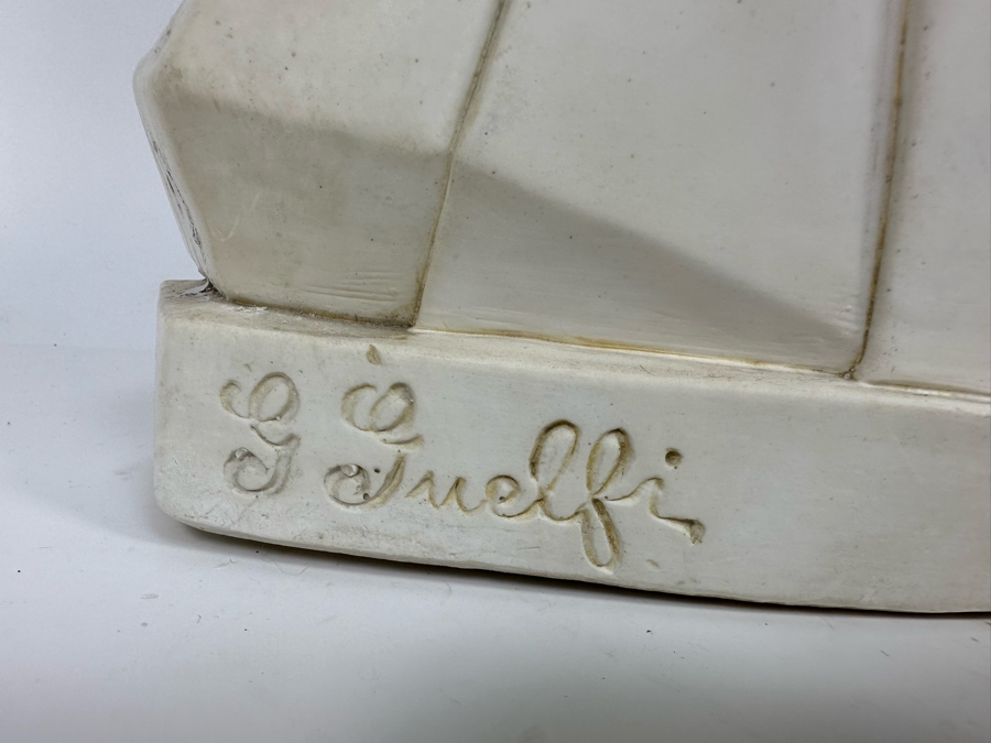 Giovanni Battista Guelphi Plaster Bust Of Jesus Signed G. Guelfi Giumta 570 Depose 14W X 6.5D X 15.5H [Photo 10]