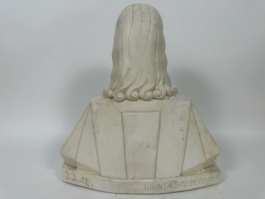 Giovanni Battista Guelphi Plaster Bust Of Jesus Signed G. Guelfi Giumta 570 Depose 14W X 6.5D X 15.5H [Photo 9]