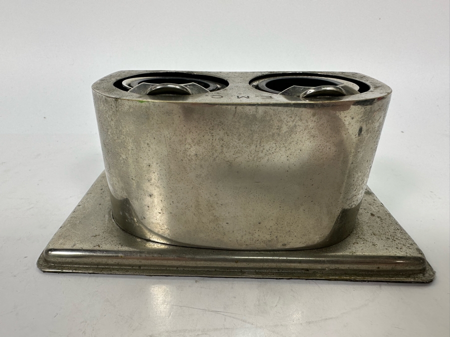 Vintage Art Deco English Double Inkwell With Adjustable Calendar Day Desk Set Signed English Make 6W X 3.5D X 2.5H [Photo 8]