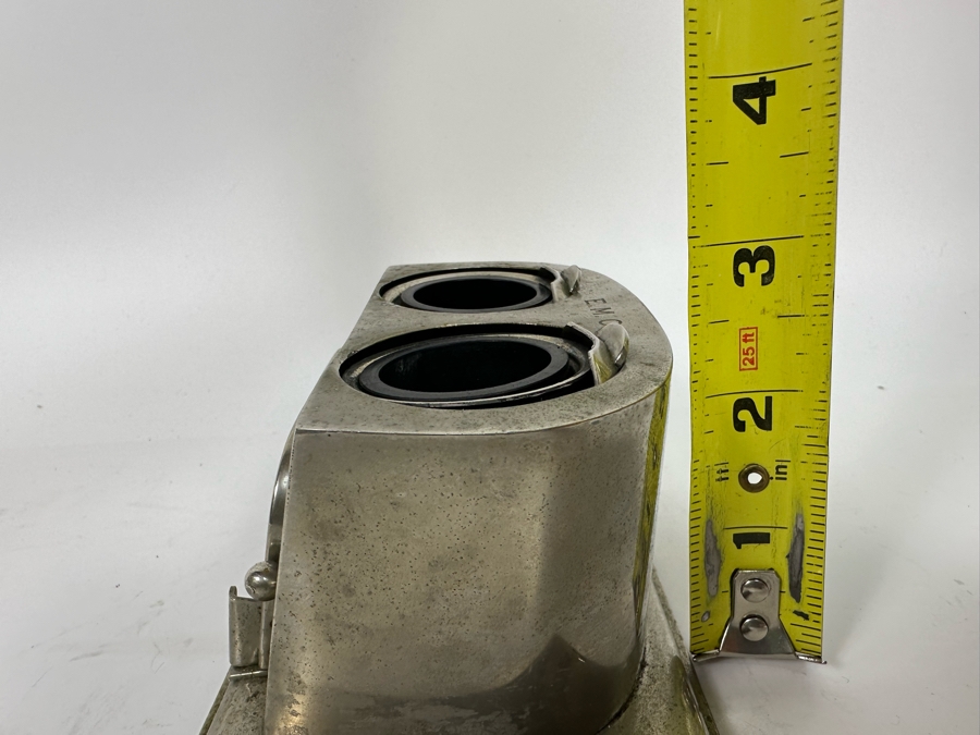 Vintage Art Deco English Double Inkwell With Adjustable Calendar Day Desk Set Signed English Make 6W X 3.5D X 2.5H [Photo 14]