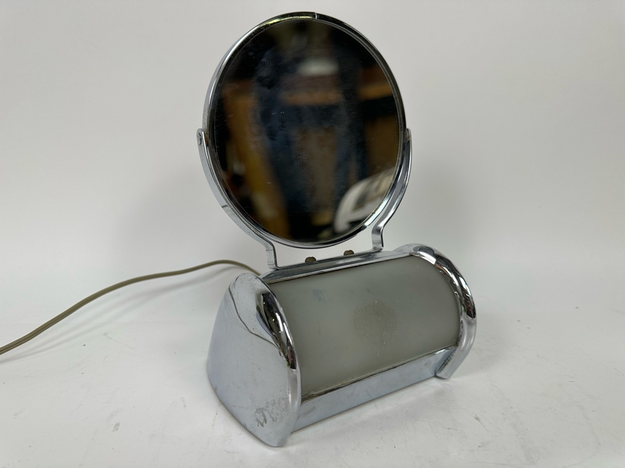 Vintage Art Deco Vanity Make Up Mirror With Light 6.5W X 5.5D X 9.5H [Photo 2]