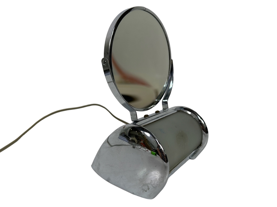 Vintage Art Deco Vanity Make Up Mirror With Light 6.5W X 5.5D X 9.5H [Photo 1]