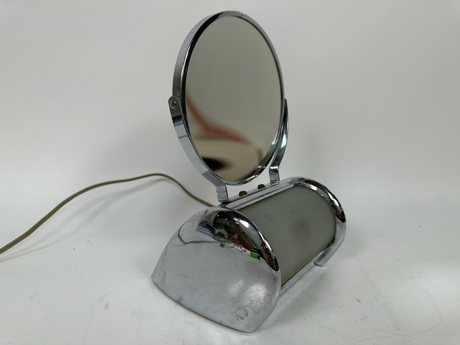 Vintage Art Deco Vanity Make Up Mirror With Light 6.5W X 5.5D X 9.5H [Photo 3]