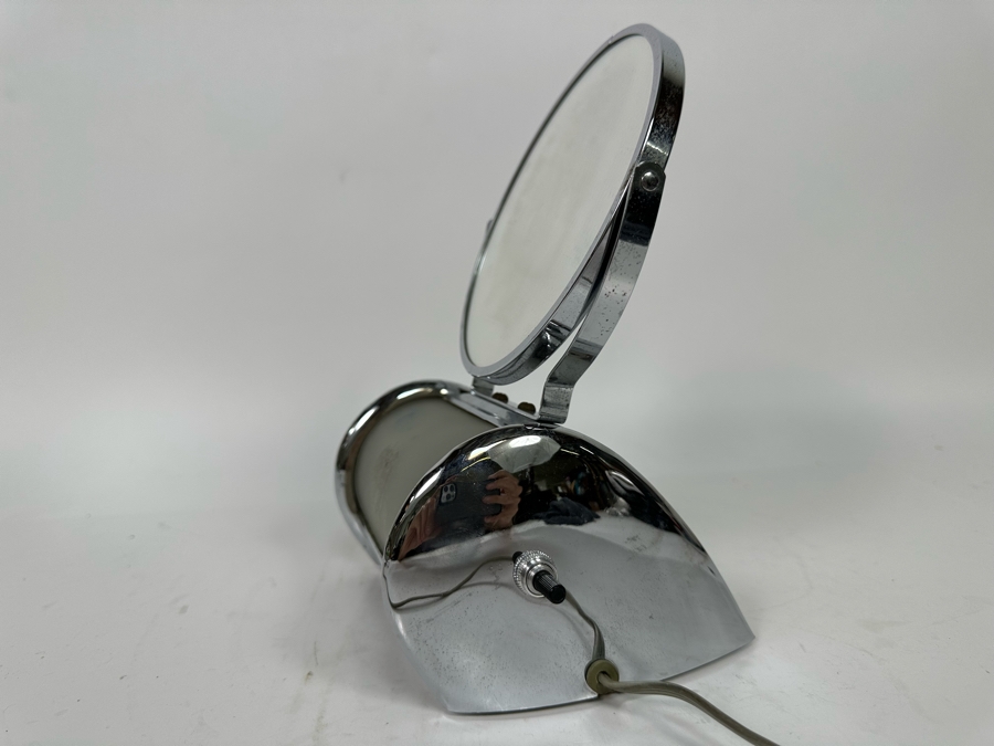 Vintage Art Deco Vanity Make Up Mirror With Light 6.5W X 5.5D X 9.5H [Photo 8]