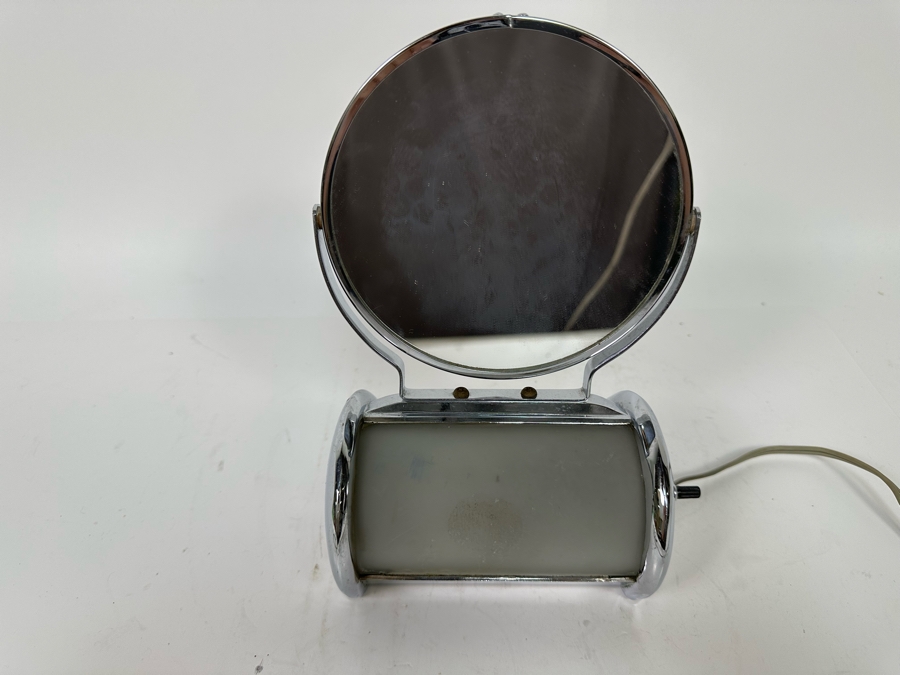 Vintage Art Deco Vanity Make Up Mirror With Light 6.5W X 5.5D X 9.5H [Photo 12]