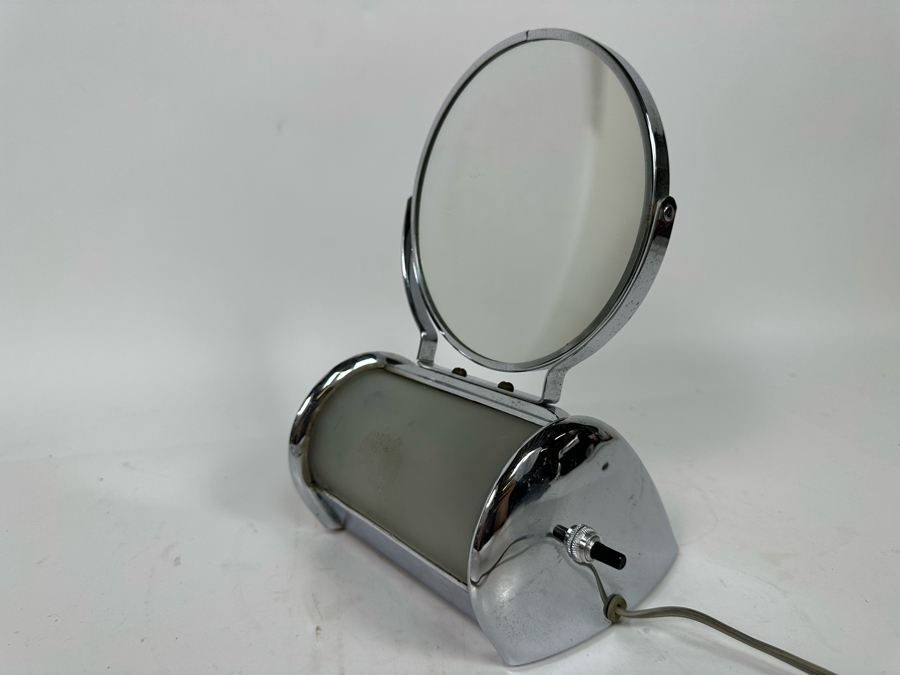Vintage Art Deco Vanity Make Up Mirror With Light 6.5W X 5.5D X 9.5H [Photo 11]