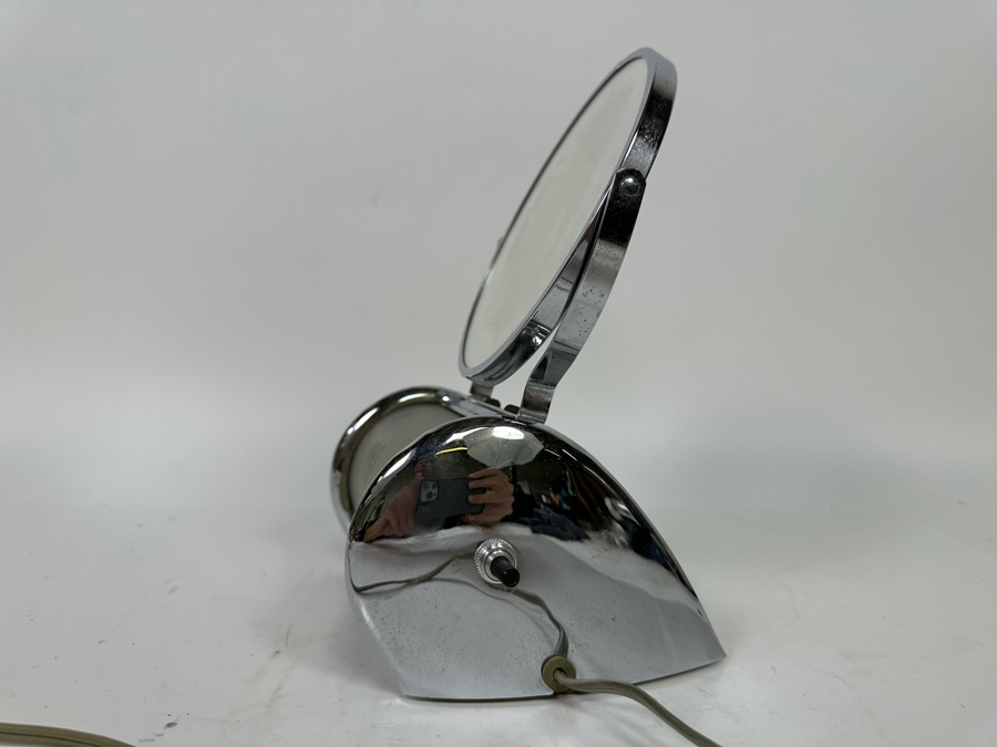 Vintage Art Deco Vanity Make Up Mirror With Light 6.5W X 5.5D X 9.5H [Photo 9]