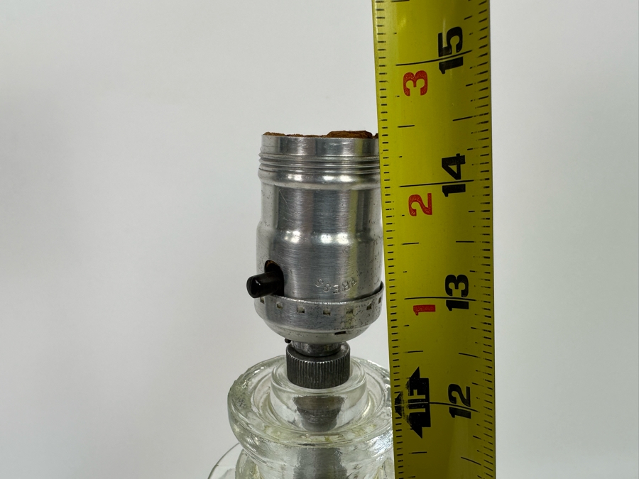 Vintage Art Deco Aluminum And Glass Insulator Table Lamp Without Shade 15H [Photo 8]