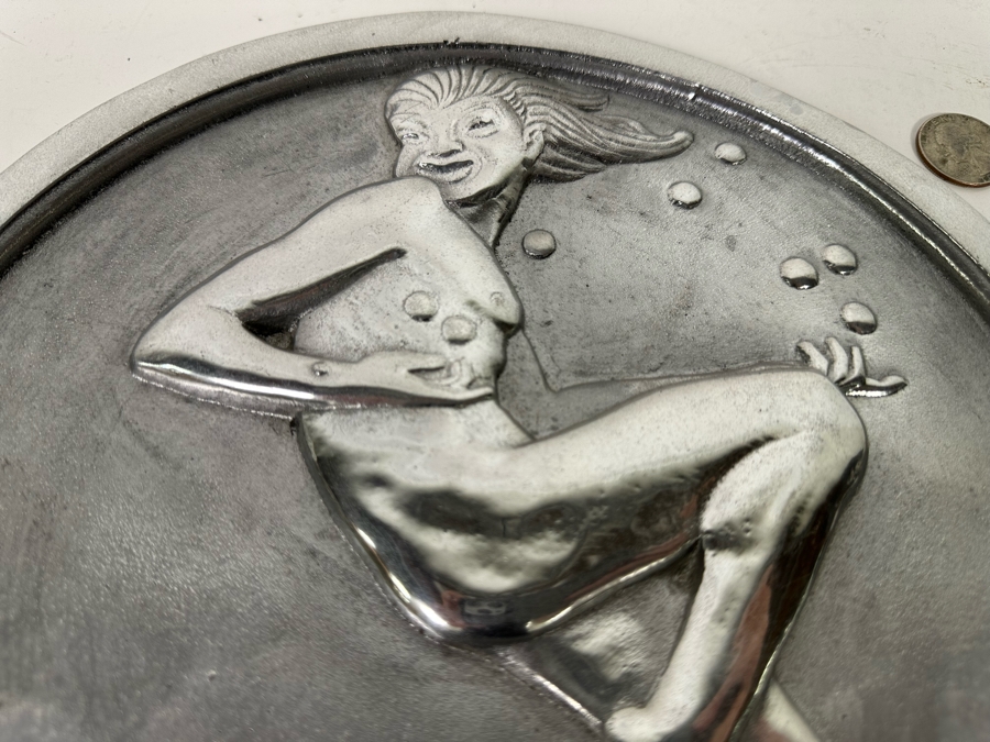 Vintage Art Deco Aluminum Relief Wall Plaque Sculpture 10.5W [Photo 4]