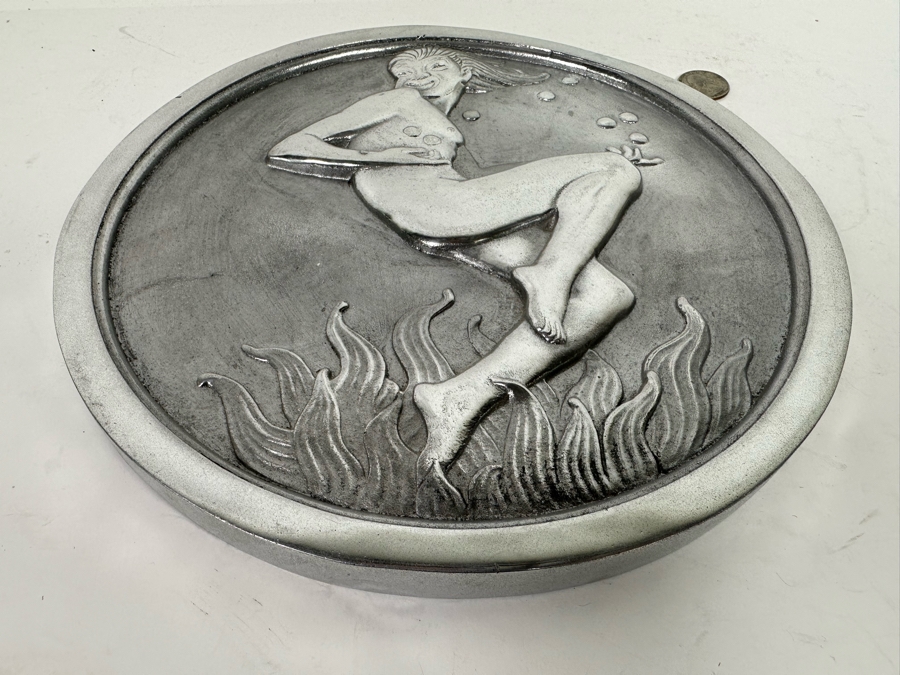 Vintage Art Deco Aluminum Relief Wall Plaque Sculpture 10.5W [Photo 5]