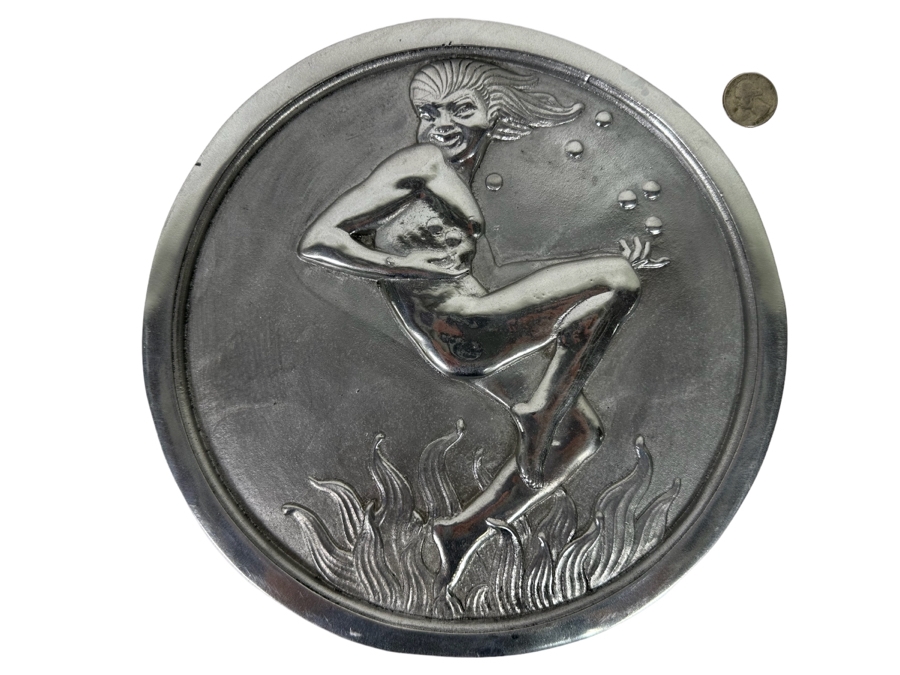 Vintage Art Deco Aluminum Relief Wall Plaque Sculpture 10.5W [Photo 1]