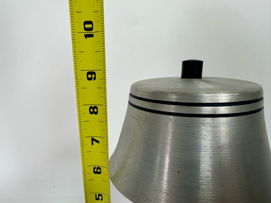 Vintage Art Deco Aluminum Metal Lamp With Stars And Metal Shade 9H [Photo 8]