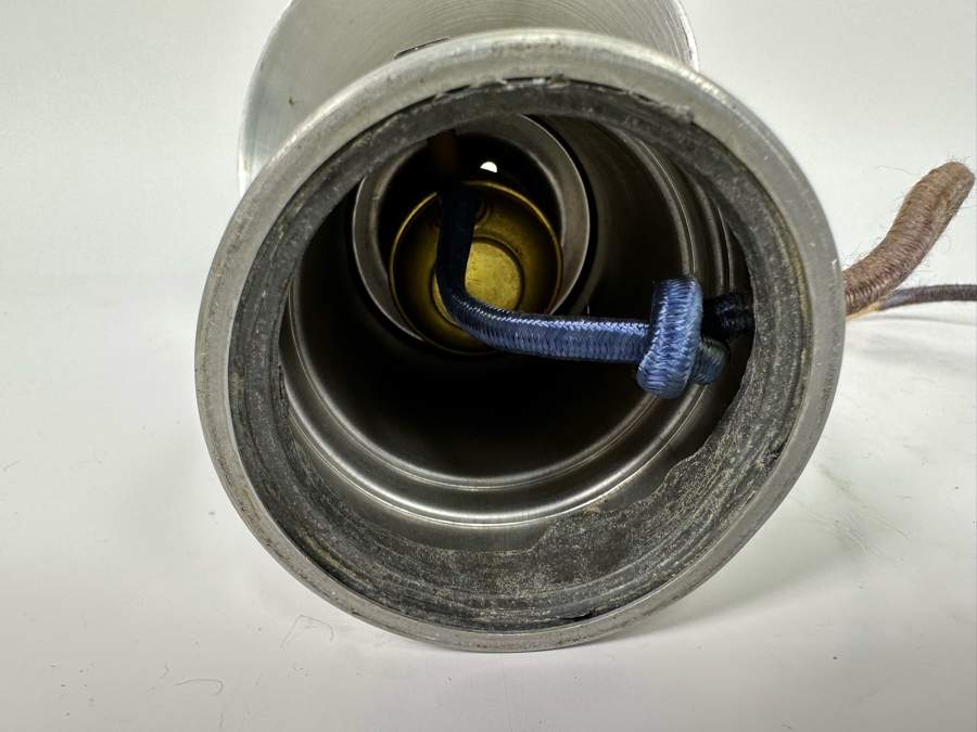 Vintage Art Deco Aluminum Metal Lamp With Stars And Metal Shade 9H [Photo 12]