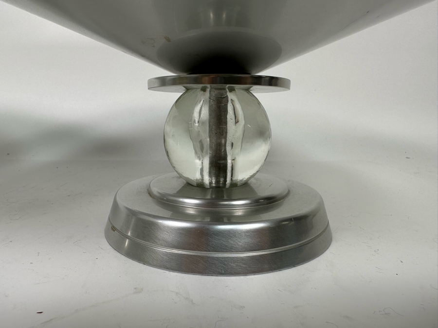 Lurelle Guild For Kensington Stratford Compote Centerpiece Bowls Aluminum & Glass Featured In The Metropolitan Museum Of Art, A Pair 13.5W X 5.5H [Photo 6]