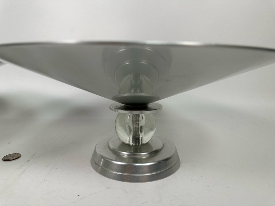 Lurelle Guild For Kensington Stratford Compote Centerpiece Bowls Aluminum & Glass Featured In The Metropolitan Museum Of Art, A Pair 13.5W X 5.5H [Photo 5]