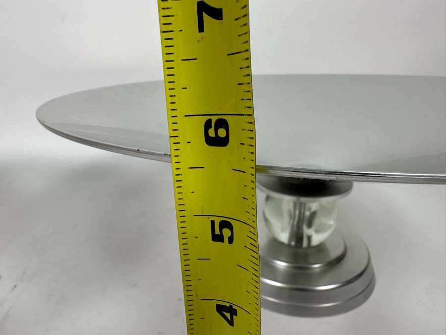 Lurelle Guild For Kensington Stratford Compote Centerpiece Bowls Aluminum & Glass Featured In The Metropolitan Museum Of Art, A Pair 13.5W X 5.5H [Photo 13]