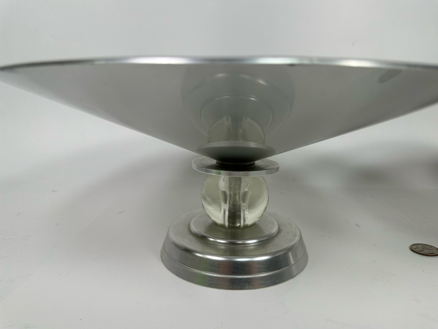 Lurelle Guild For Kensington Stratford Compote Centerpiece Bowls Aluminum & Glass Featured In The Metropolitan Museum Of Art, A Pair 13.5W X 5.5H [Photo 8]