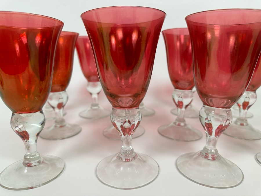13 Ruby Red Stemware Glasses 6 3/4H [Photo 5]