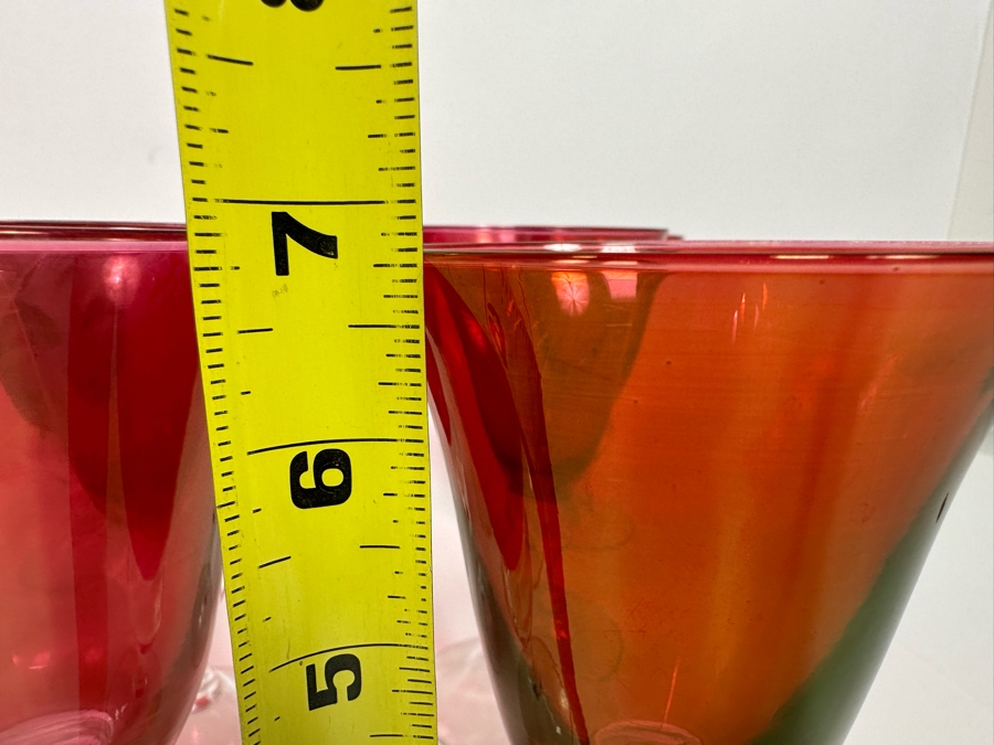 13 Ruby Red Stemware Glasses 6 3/4H [Photo 7]