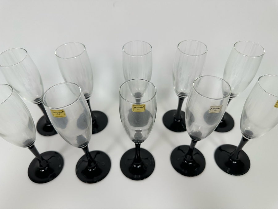10 Luminarc Champagne Flutes Stemware Glasses 7.5H [Photo 6]