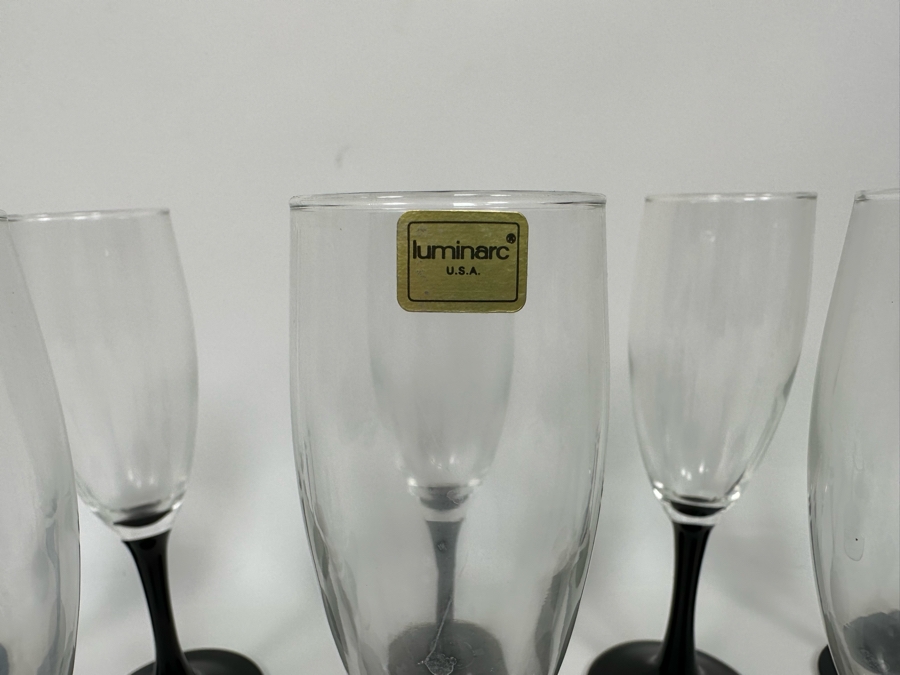 10 Luminarc Champagne Flutes Stemware Glasses 7.5H [Photo 5]