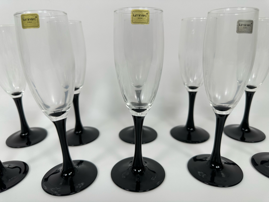 10 Luminarc Champagne Flutes Stemware Glasses 7.5H [Photo 3]