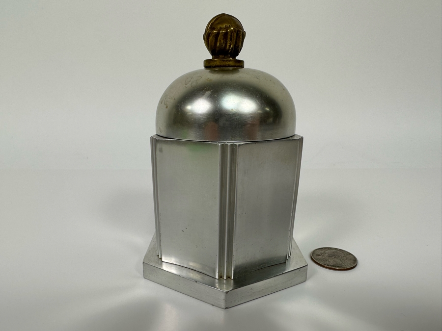 Lurelle Guild (1898-1985) For Kensington Vintage Art Deco Machine Age Aluminum Cigarette Box 3.5W X 4.5H [Photo 4]